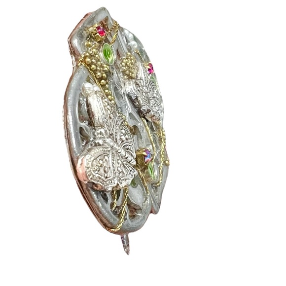 ALICE M SIGNED MIXED MEDIA BUTTERFLY BROOCH - Picture 9 of 16